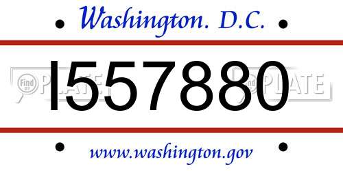 I557880 District Of Columbia License Plate