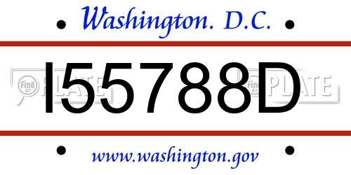 I55788D District Of Columbia License Plate
