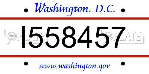 I558457 District Of Columbia License Plate