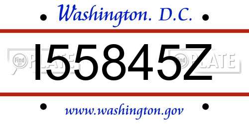 I55845Z District Of Columbia License Plate