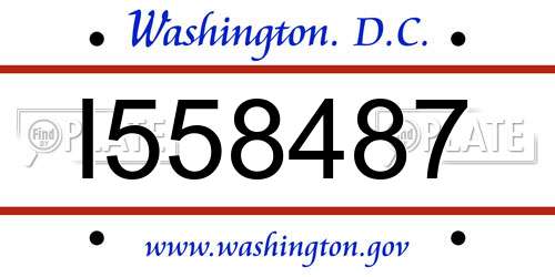 I558487 District Of Columbia License Plate