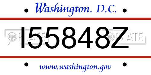 I55848Z District Of Columbia License Plate