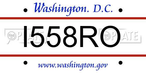 I558RO District Of Columbia License Plate