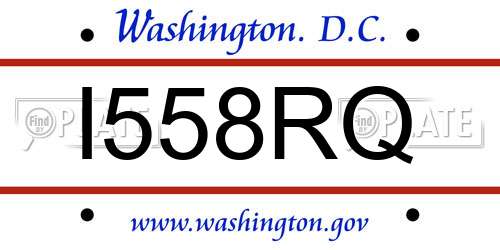 I558RQ District Of Columbia License Plate