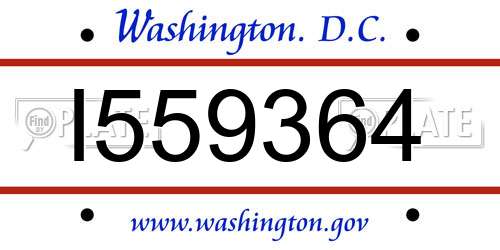 I559364 District Of Columbia License Plate