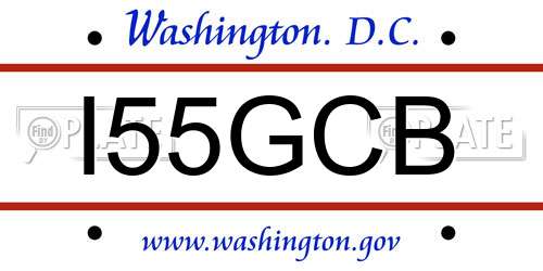 I55GCB District Of Columbia License Plate