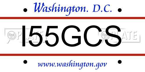 I55GCS District Of Columbia License Plate