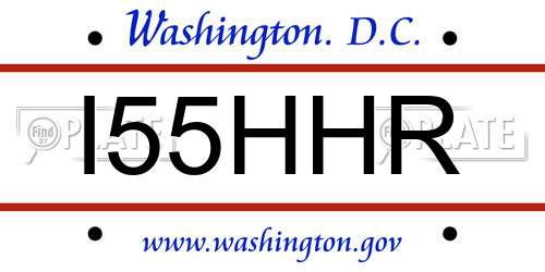 I55HHR District Of Columbia License Plate