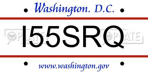 I55SRQ District Of Columbia License Plate