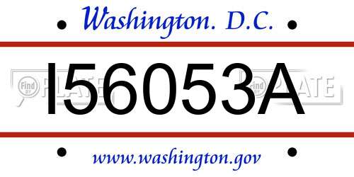 I56053A District Of Columbia License Plate