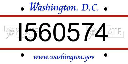 I560574 District Of Columbia License Plate