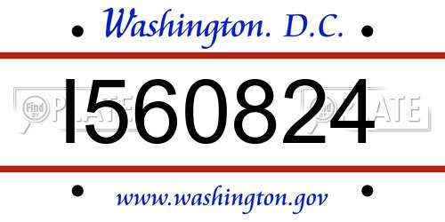 I560824 District Of Columbia License Plate