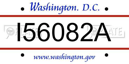 I56082A District Of Columbia License Plate