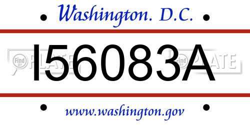 I56083A District Of Columbia License Plate