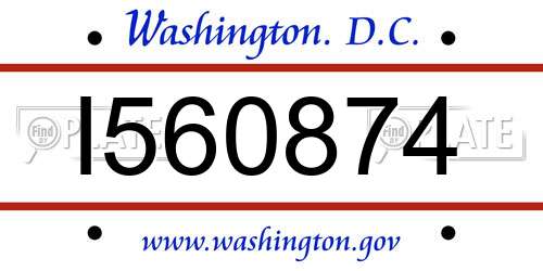 I560874 District Of Columbia License Plate