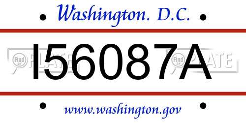 I56087A District Of Columbia License Plate