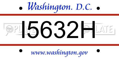 I5632H District Of Columbia License Plate
