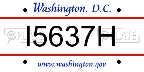 I5637H District Of Columbia License Plate