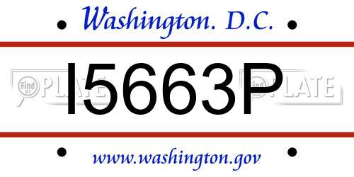 I5663P District Of Columbia License Plate