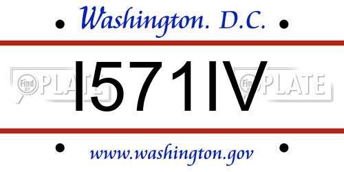 I571IV District Of Columbia License Plate