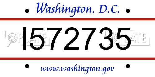 I572735 District Of Columbia License Plate