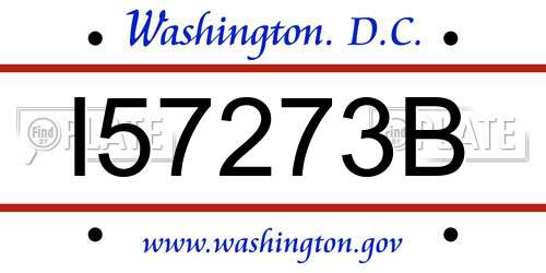 I57273B District Of Columbia License Plate