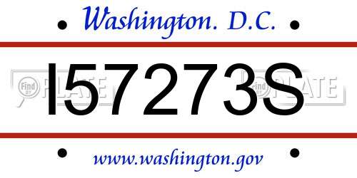 I57273S District Of Columbia License Plate
