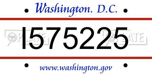 I575225 District Of Columbia License Plate