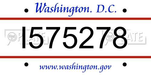 I575278 District Of Columbia License Plate