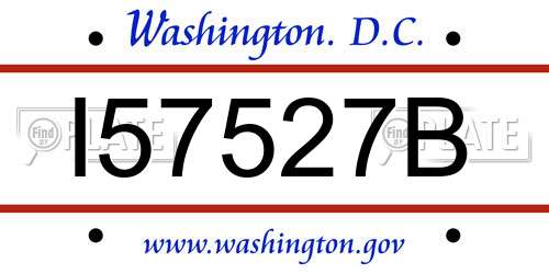 I57527B District Of Columbia License Plate
