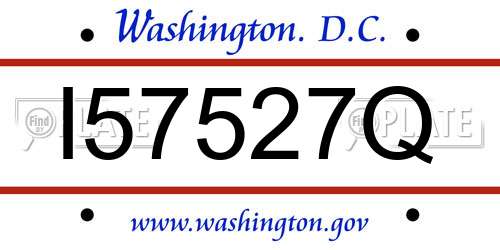 I57527Q District Of Columbia License Plate