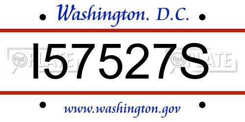 I57527S District Of Columbia License Plate