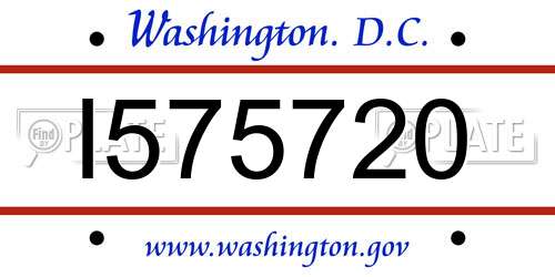 I575720 District Of Columbia License Plate