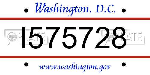 I575728 District Of Columbia License Plate