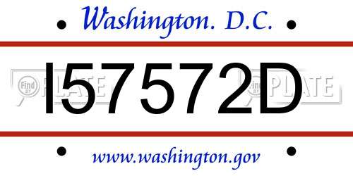 I57572D District Of Columbia License Plate