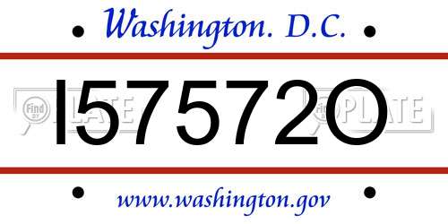 I57572O District Of Columbia License Plate