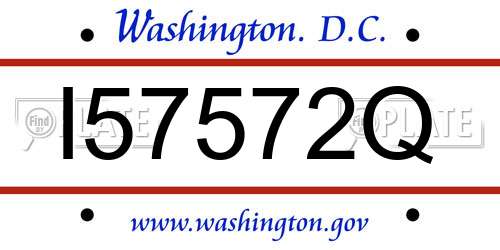 I57572Q District Of Columbia License Plate