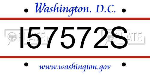 I57572S District Of Columbia License Plate