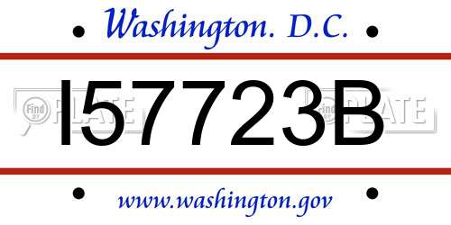 I57723B District Of Columbia License Plate