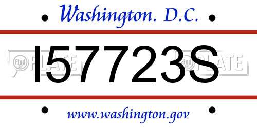 I57723S District Of Columbia License Plate