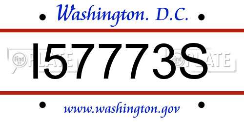 I57773S District Of Columbia License Plate
