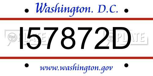 I57872D District Of Columbia License Plate
