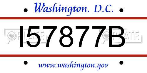 I57877B District Of Columbia License Plate