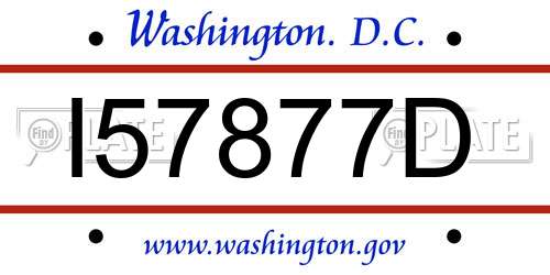 I57877D District Of Columbia License Plate