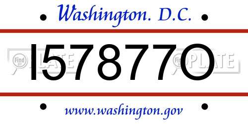 I57877O District Of Columbia License Plate
