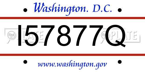 I57877Q District Of Columbia License Plate