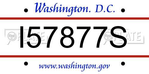 I57877S District Of Columbia License Plate