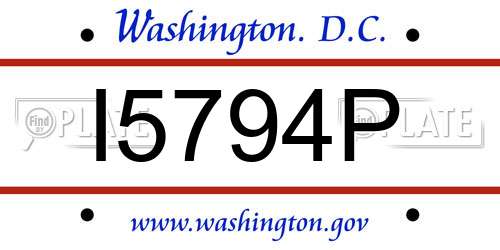 I5794P District Of Columbia License Plate