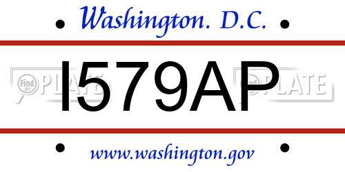 I579AP District Of Columbia License Plate