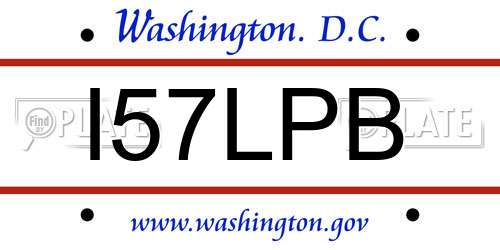 I57LPB District Of Columbia License Plate